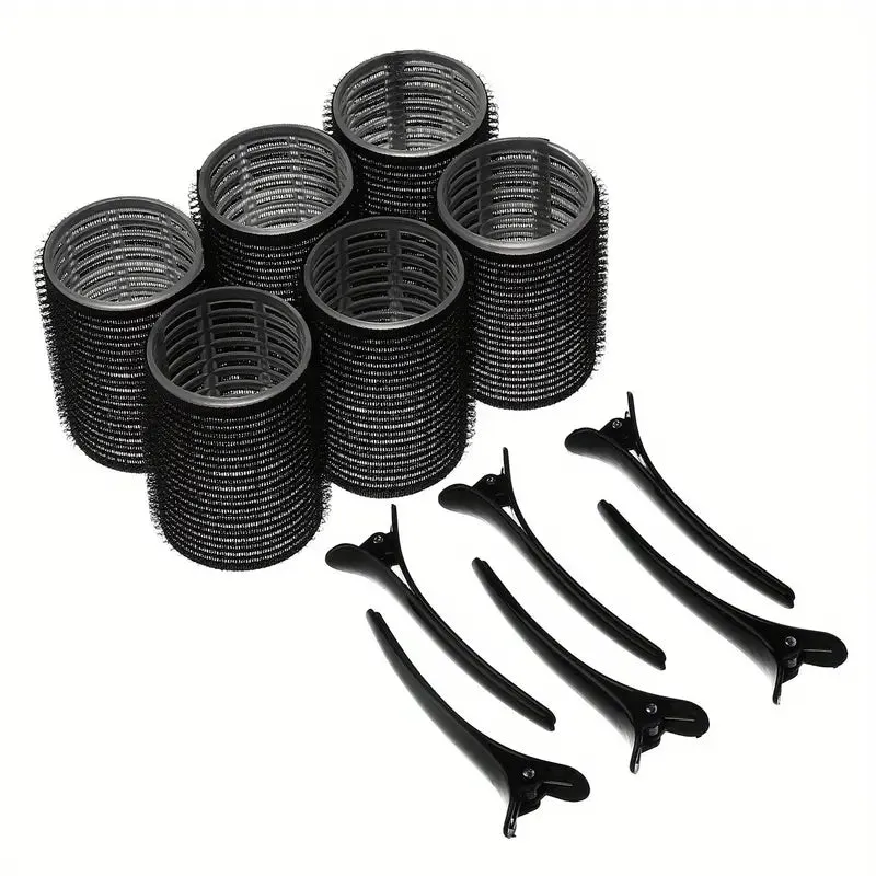 12pcs Set - 6 Hair Rollers And 6 Clips Set