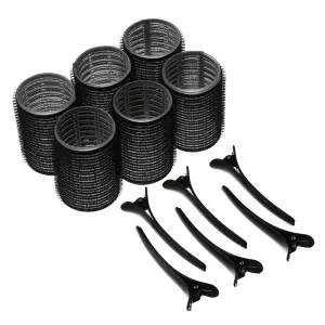12pcs Set - 6 Hair Rollers And 6 Clips Set