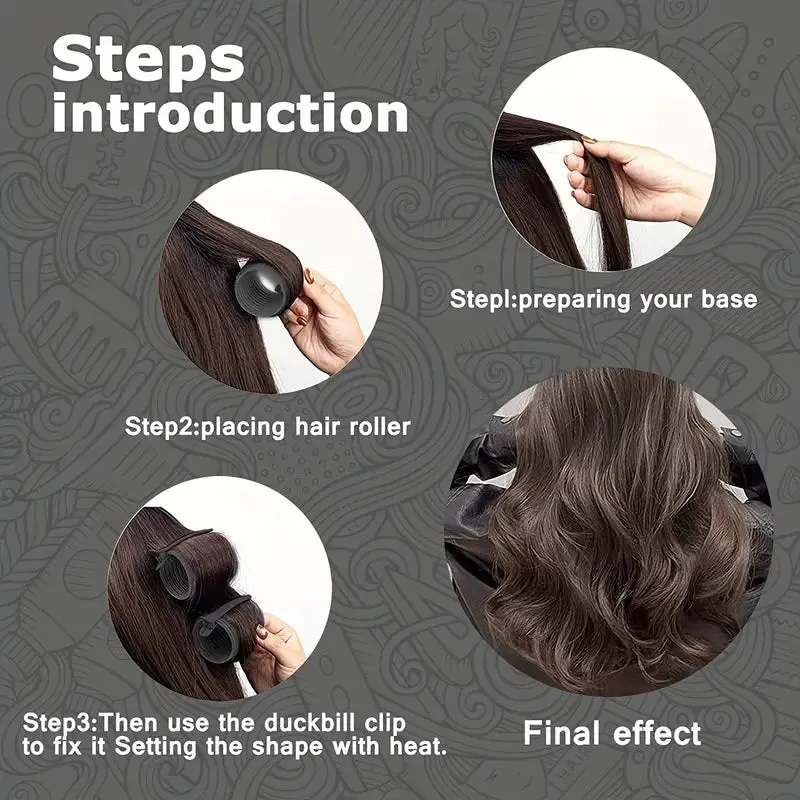 12pcs Set - 6 Hair Rollers And 6 Clips Set