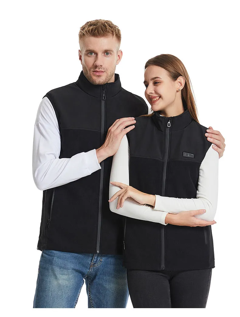 13 Area Black Fleece Heated Gilet