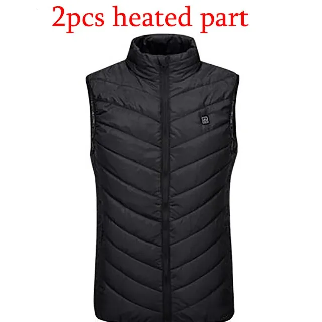13PCS Heated Jacket Fashion Men Women Coat Intelligent USB Electric Heating Thermal Warm Clothes Winter Heated Vest Plussize