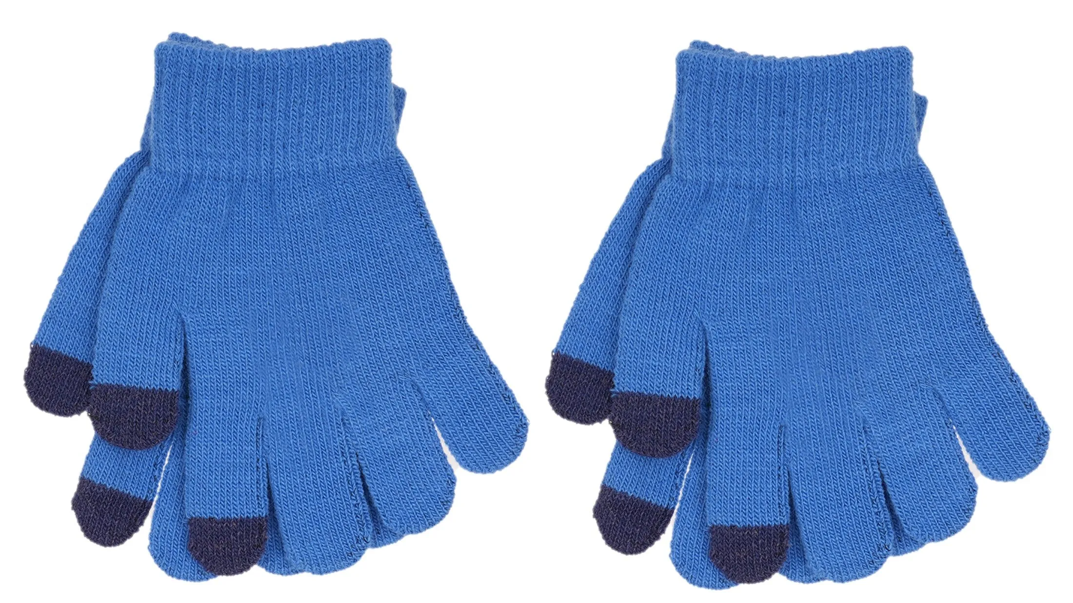 2 Pairs Children's Touchscreen Knitted Winter Gloves - Various Colours