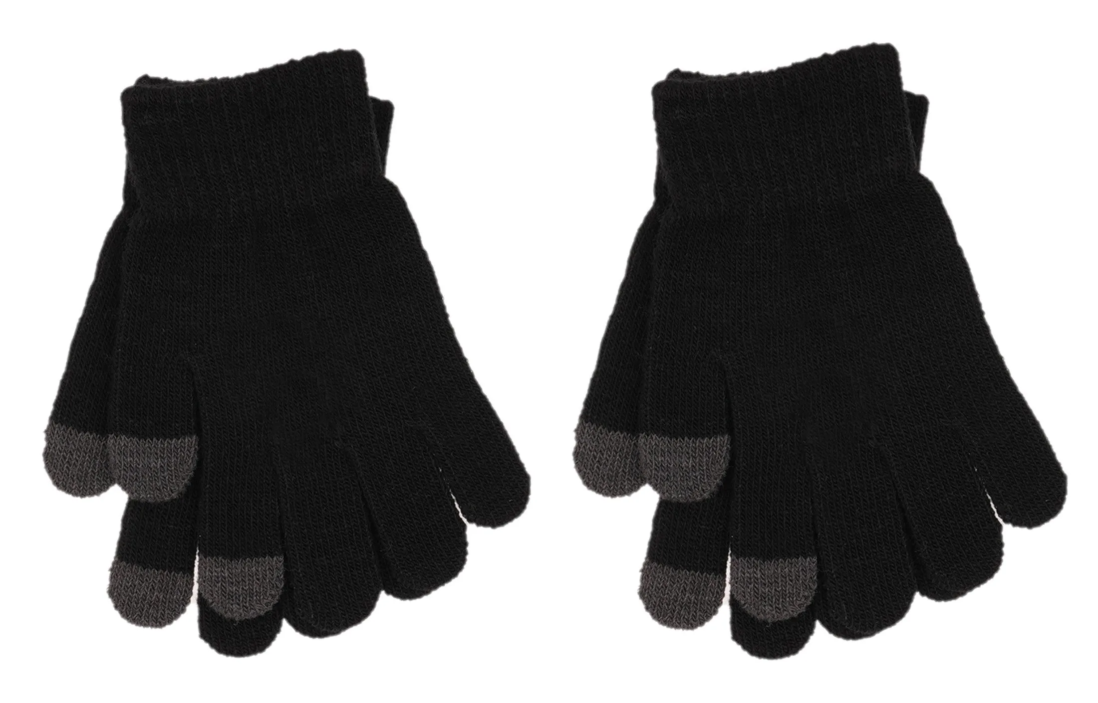 2 Pairs Children's Touchscreen Knitted Winter Gloves - Various Colours