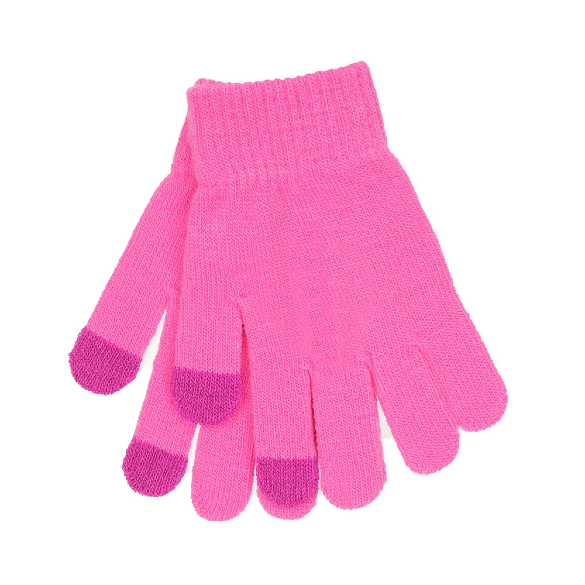 2 Pairs Children's Touchscreen Knitted Winter Gloves - Various Colours