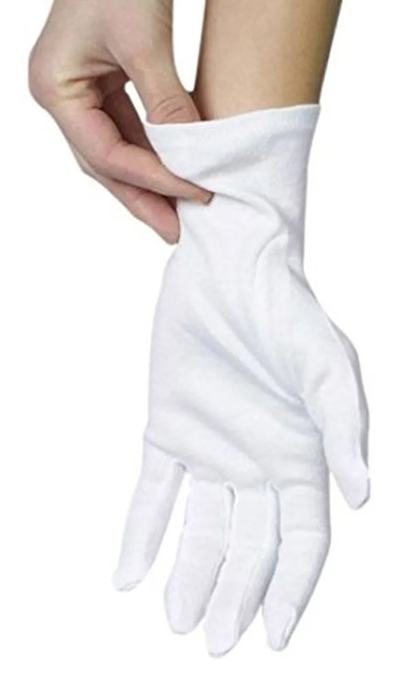 2 Pairs Cotton Gloves, White Gloves for Dry Hands, Cotton Gloves for Sleeping, Moisturizing Night Gloves, White Gloves 100% Cotton, Size M (2 Pairs)