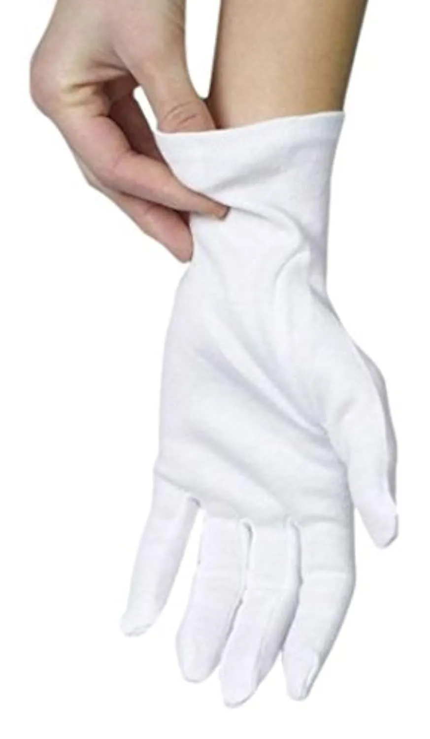 2 Pairs Cotton Gloves, White Gloves for Dry Hands, Cotton Gloves for Sleeping, Moisturizing Night Gloves, White Gloves 100% Cotton, Size M (2 Pairs)