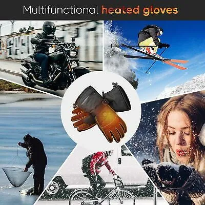 2 Pairs XL Electric Heated Gloves Thermal Touchscreen Winter Outdoor Hand Warmer