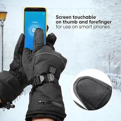 2 Pairs XL Electric Heated Gloves Thermal Touchscreen Winter Outdoor Hand Warmer