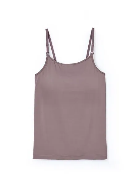 220820P Bra Top Antibacterial Spaghetti Strap Maternity Vest - Dusty Purple