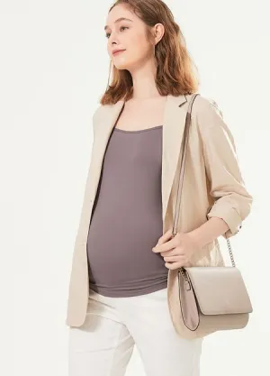 220820P Bra Top Antibacterial Spaghetti Strap Maternity Vest - Dusty Purple