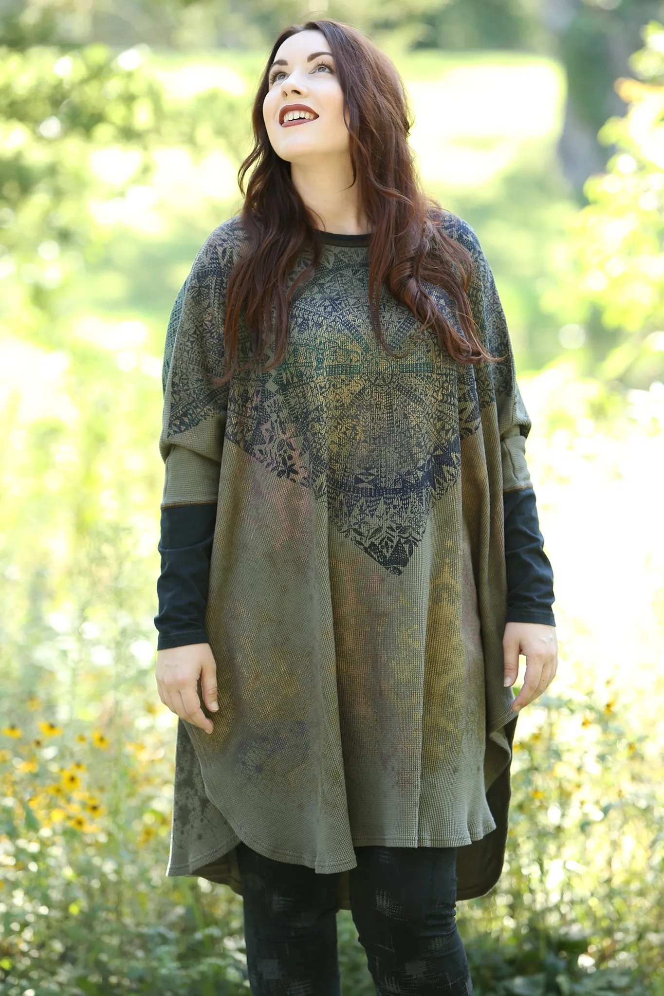 2251 Natural City Tunic -Moss- 'Antique Medallion'