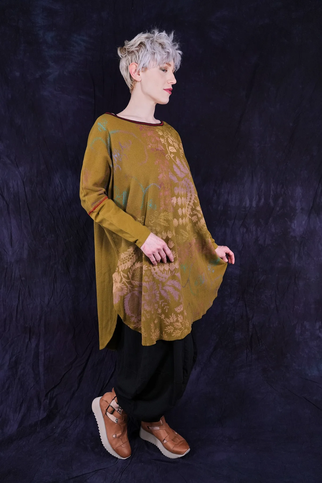 2251-Natural City Tunic Moss Floral-P