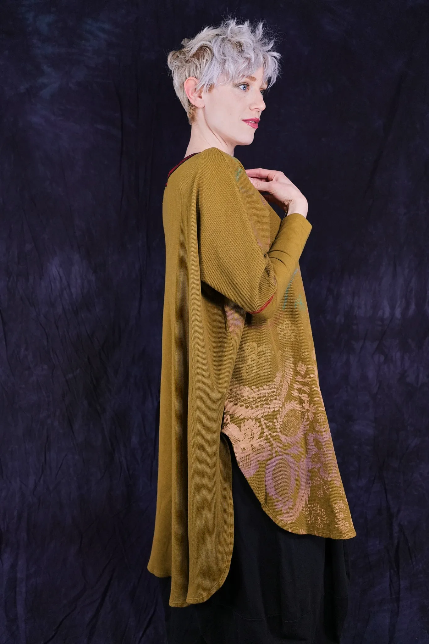 2251-Natural City Tunic Moss Floral-P