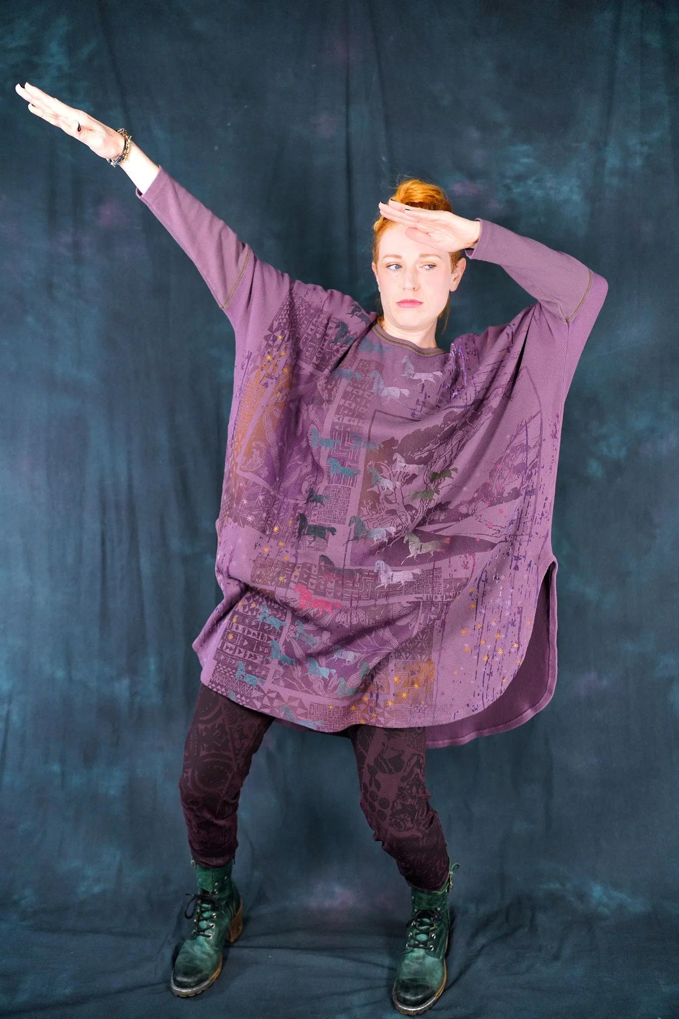 2251 Natural City Tunic Tulip Trees and Horses