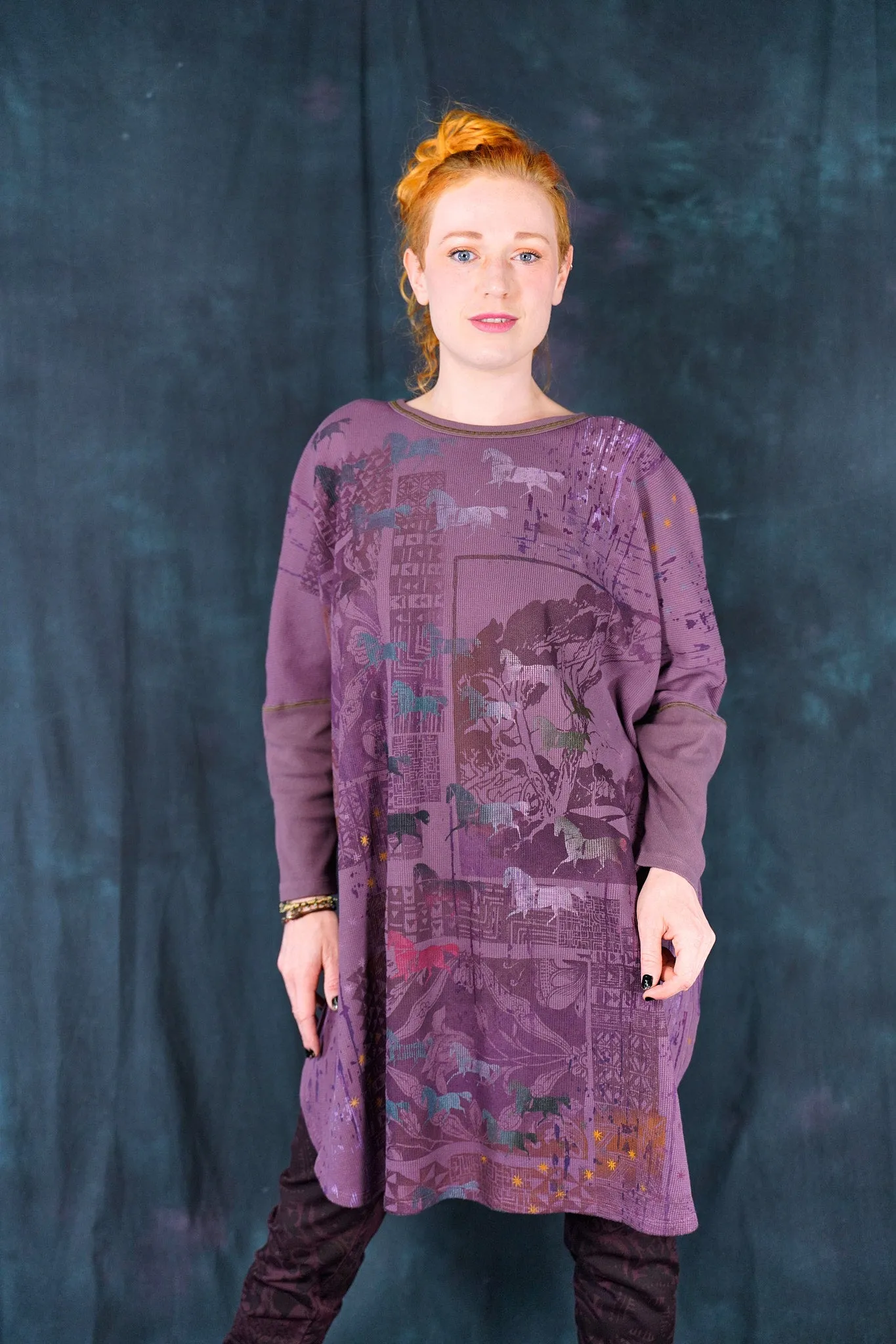 2251 Natural City Tunic Tulip Trees and Horses