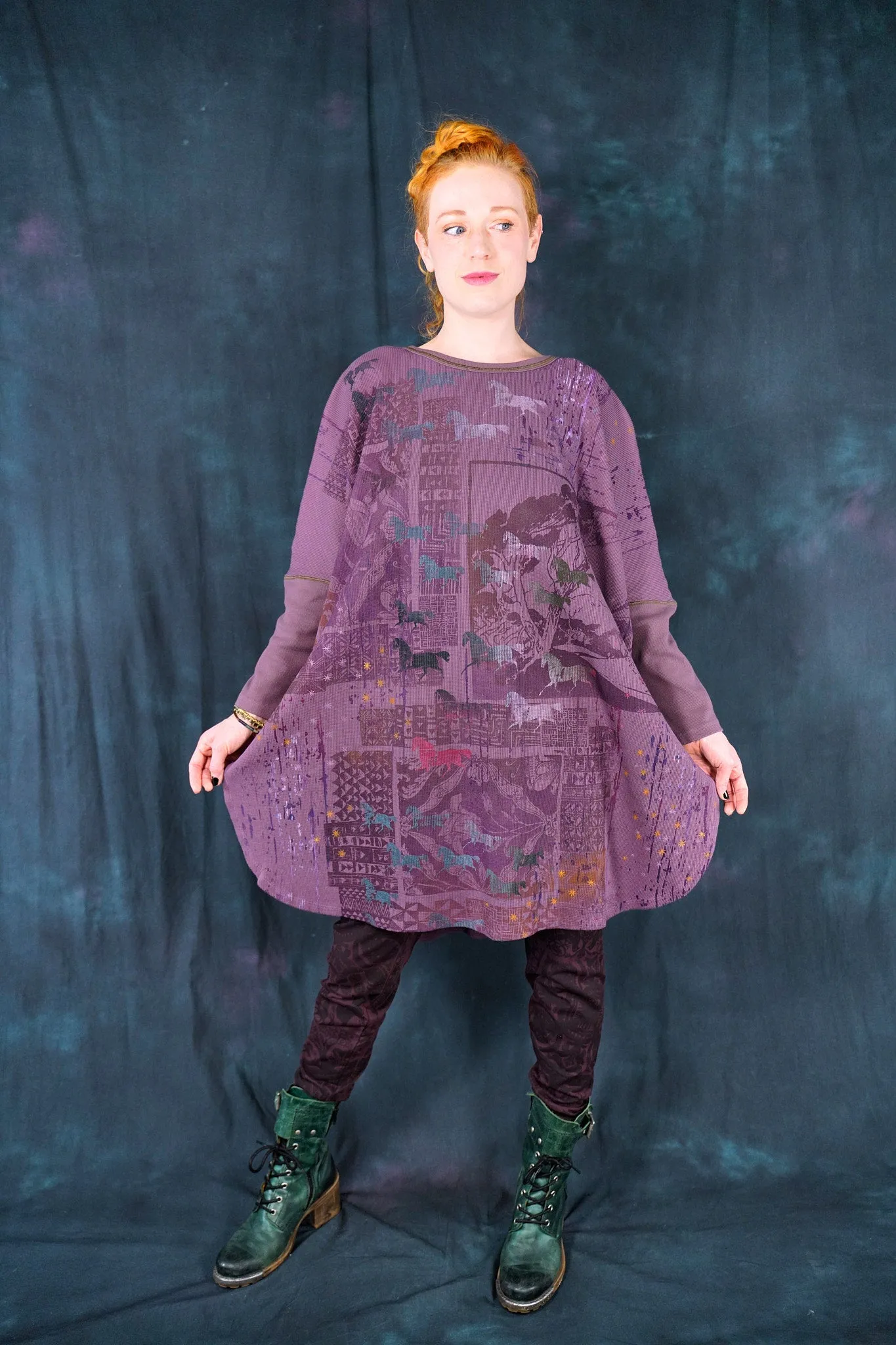 2251 Natural City Tunic Tulip Trees and Horses