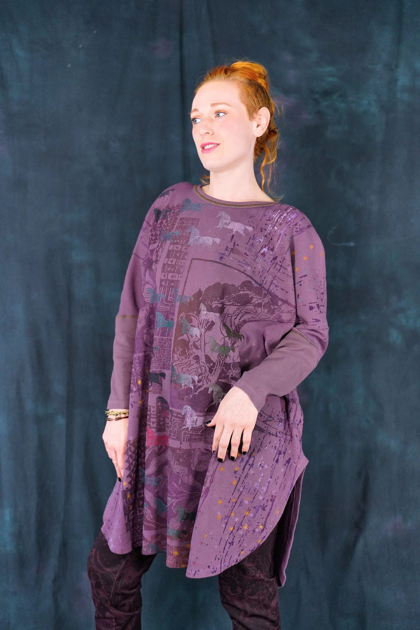 2251 Natural City Tunic Tulip Trees and Horses