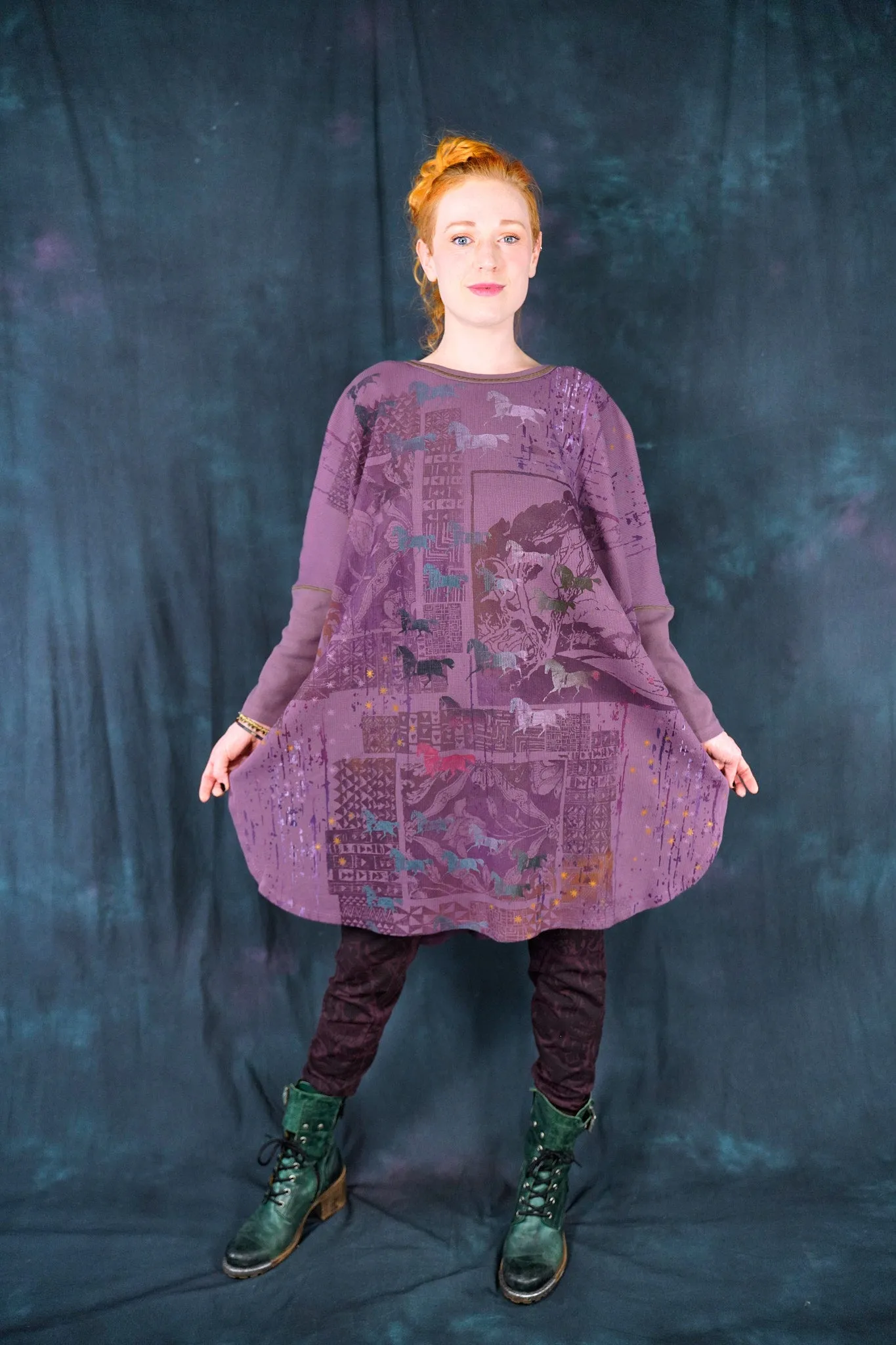 2251 Natural City Tunic Tulip Trees and Horses