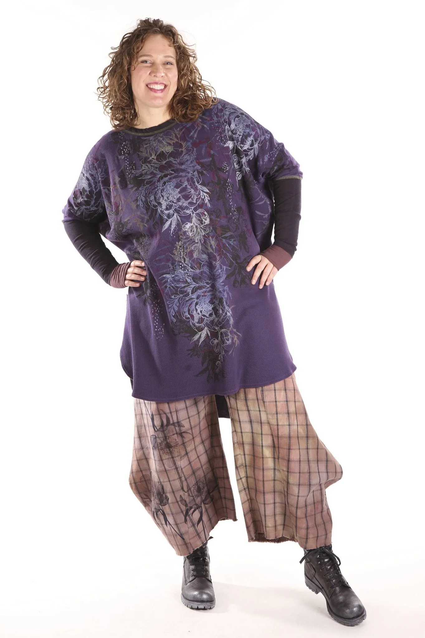 2251 Natural City Tunic  'Winter Garden' Purple