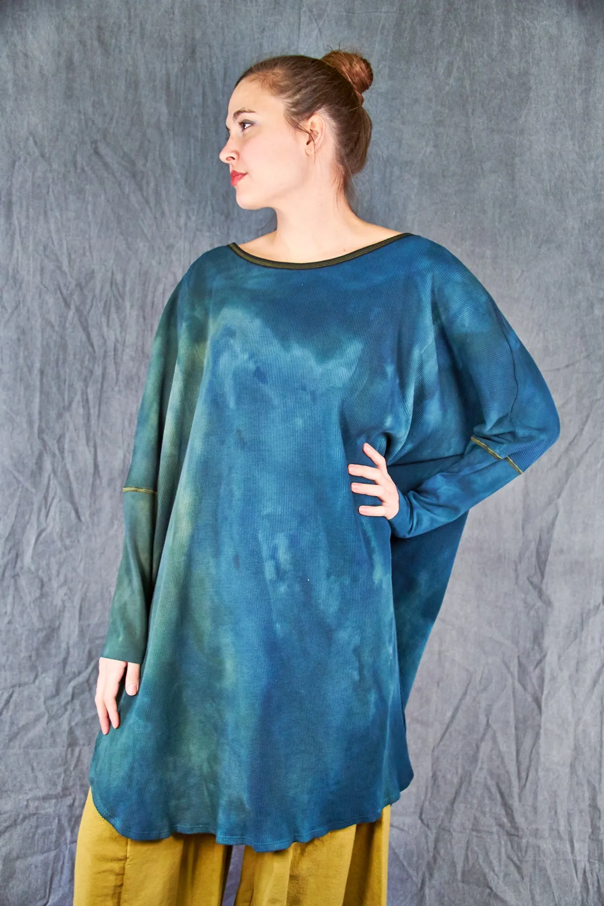 2251HD Hand Dyed Natural City Tunic -Green Jade