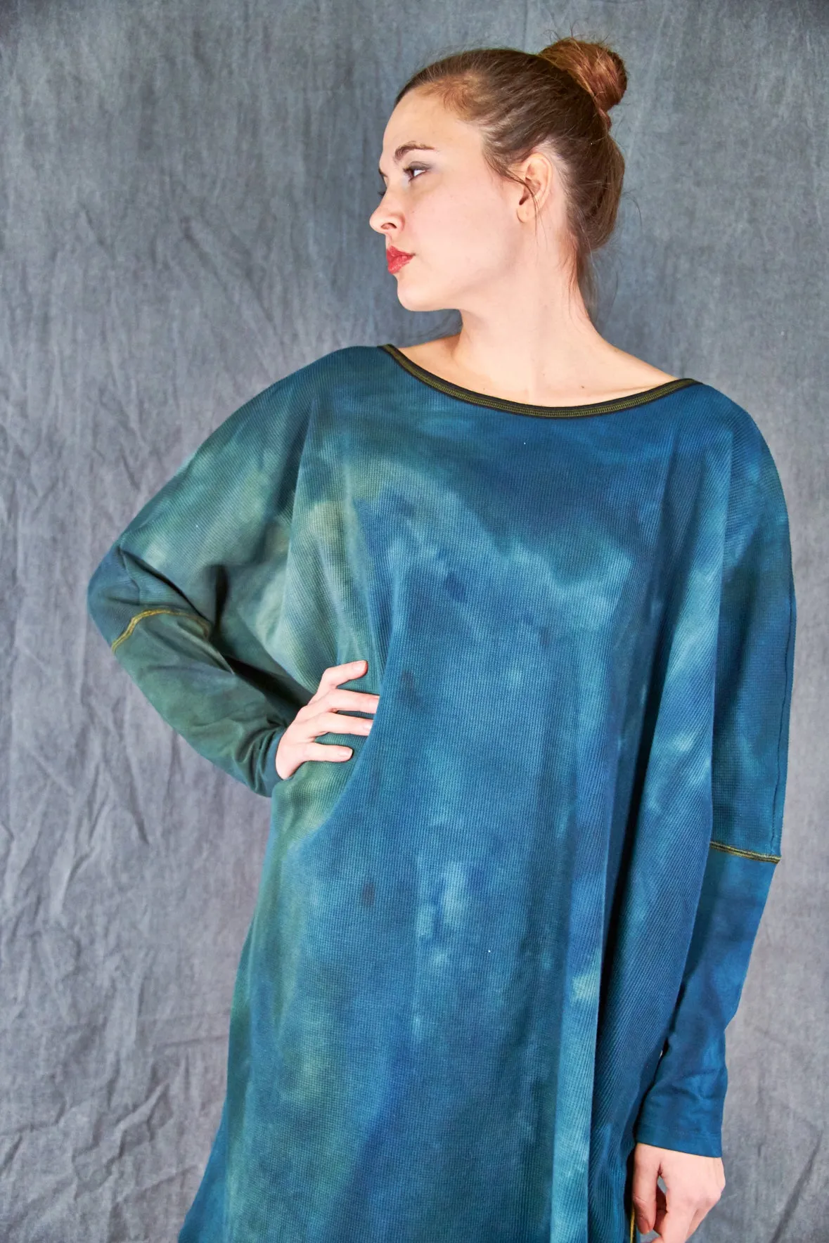 2251HD Hand Dyed Natural City Tunic -Green Jade