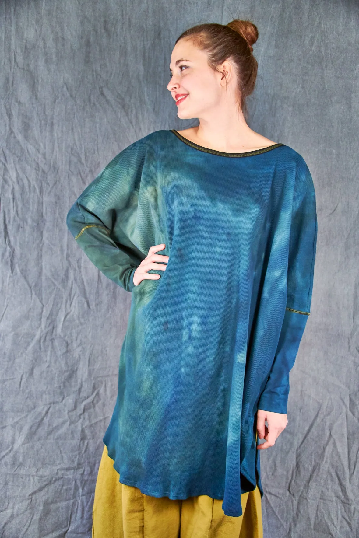 2251HD Hand Dyed Natural City Tunic -Green Jade