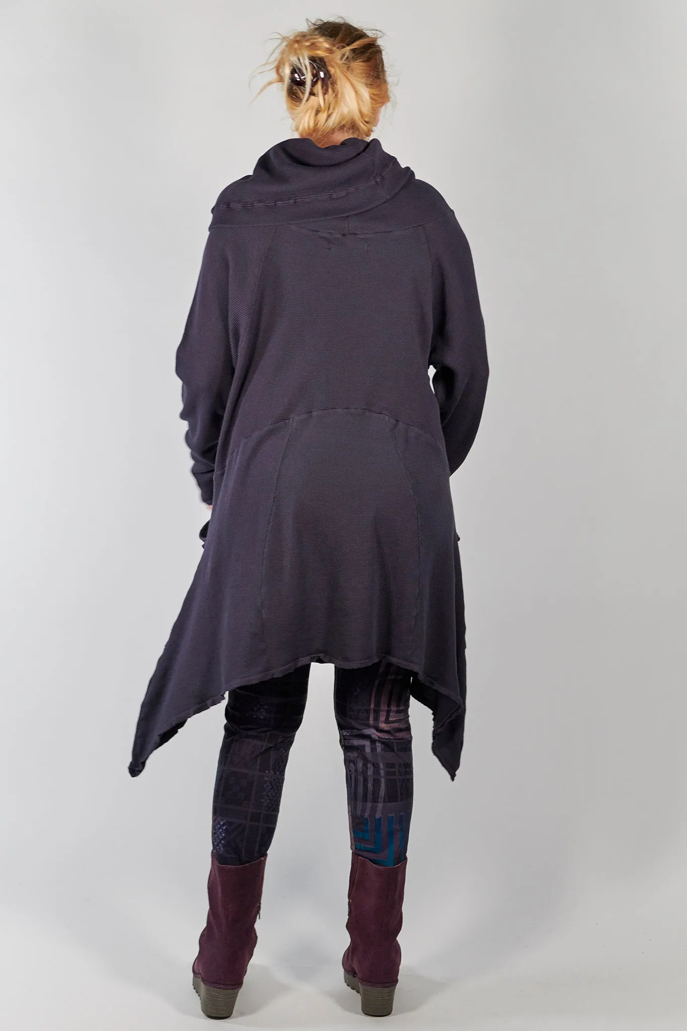 2292 Cowl Thermal Pocket Tunic Plumblack-P