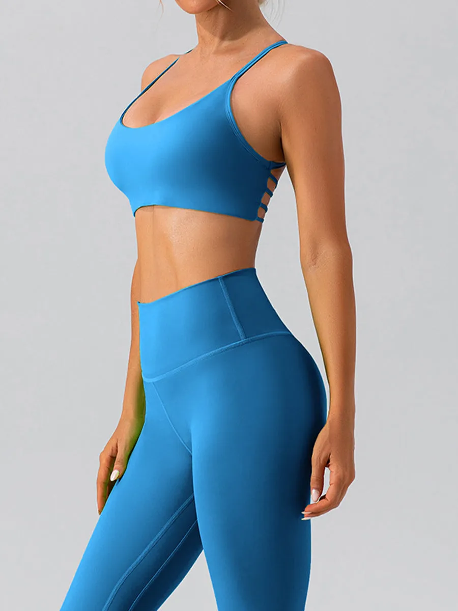 2pcs Sleeveless Tank Skin-Friendly Sports Set Workout Set Fitness Yoga Suit with Chest Pads