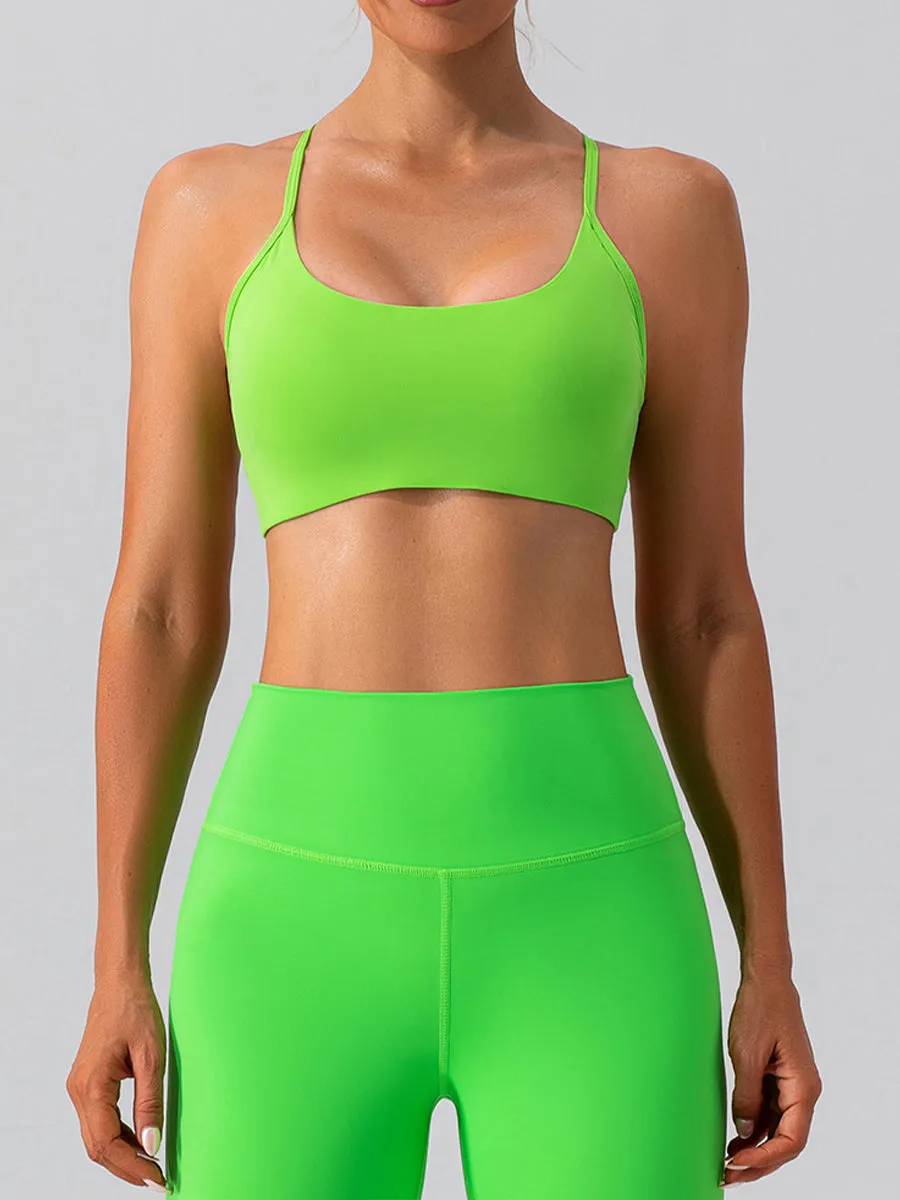 2pcs Sleeveless Tank Skin-Friendly Sports Set Workout Set Fitness Yoga Suit with Chest Pads