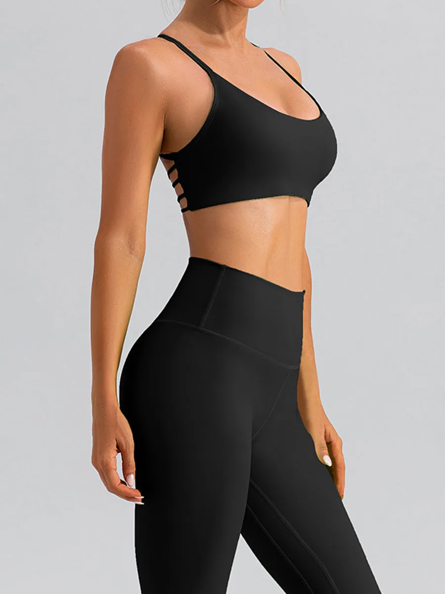 2pcs Sleeveless Tank Skin-Friendly Sports Set Workout Set Fitness Yoga Suit with Chest Pads