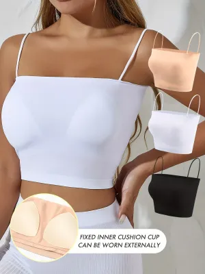 3pcs Simple Solid Cami Tops, Casual Spaghetti Strap Top, Women's Lingerie & Underwear