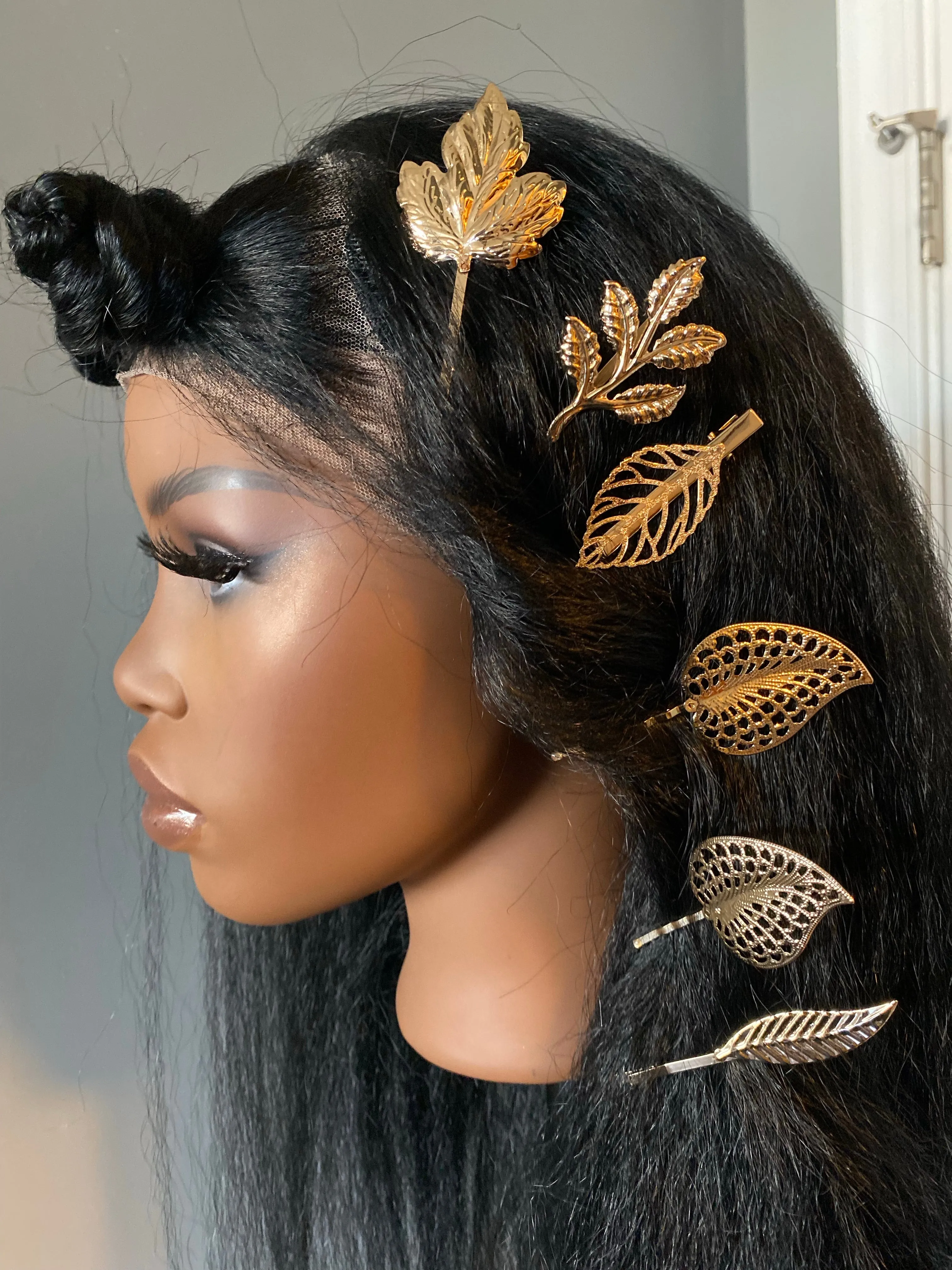 4 pc Gold Leaf Hair Clip Hairpin Set
