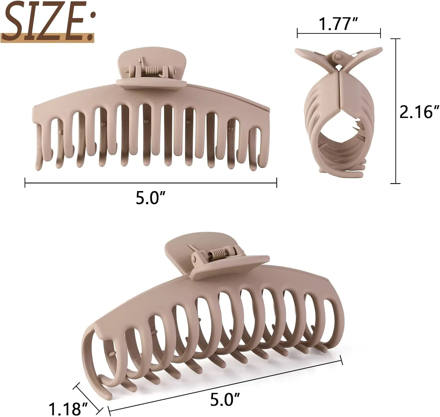 5 Inche Extra Large Claw Clips Hair Clips for Thick Hair and Long Hair, 4 Pack XL Jumbo Claw Clips