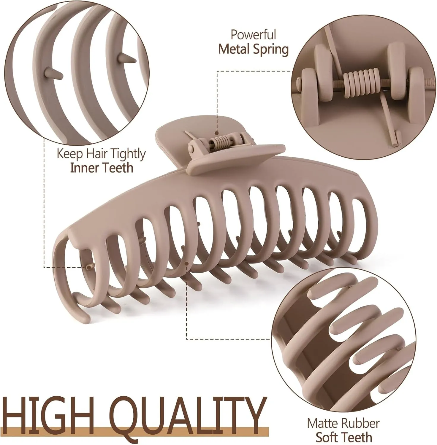 5 Inche Extra Large Claw Clips Hair Clips for Thick Hair and Long Hair, 4 Pack XL Jumbo Claw Clips