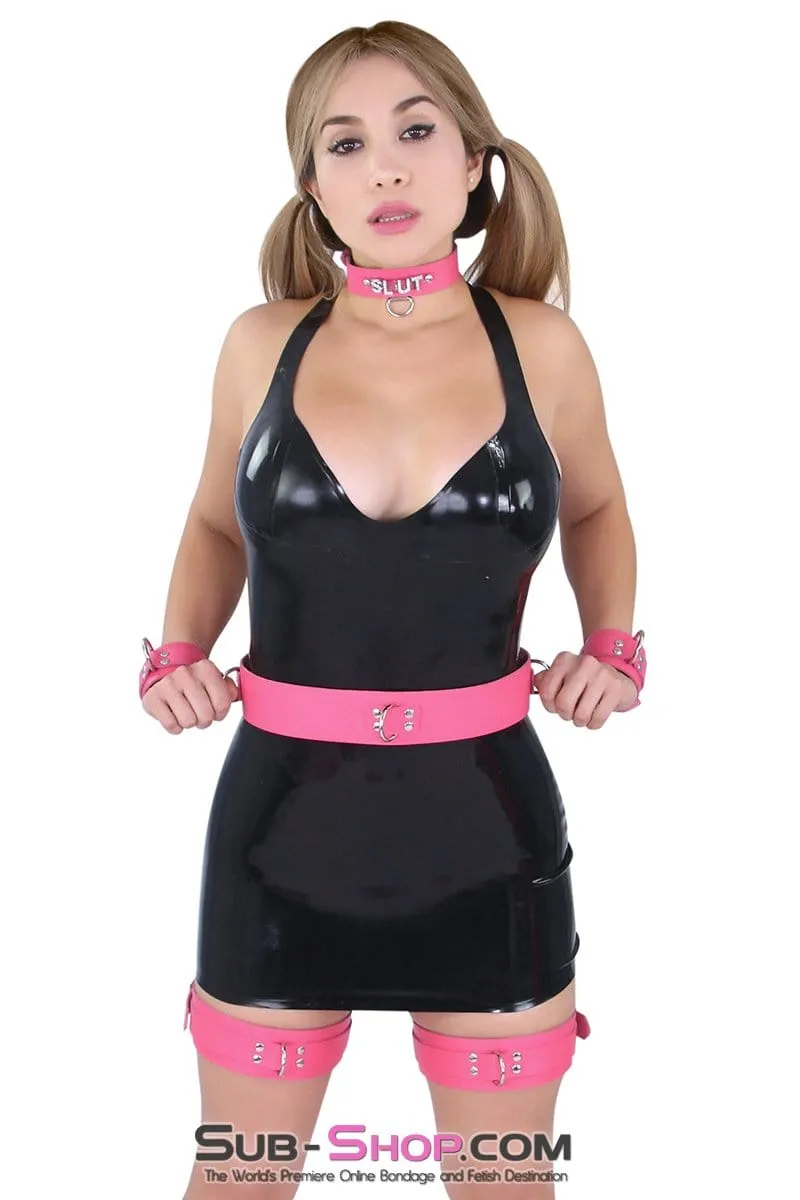7237A      Hot Pink Leather Bondage Belt
