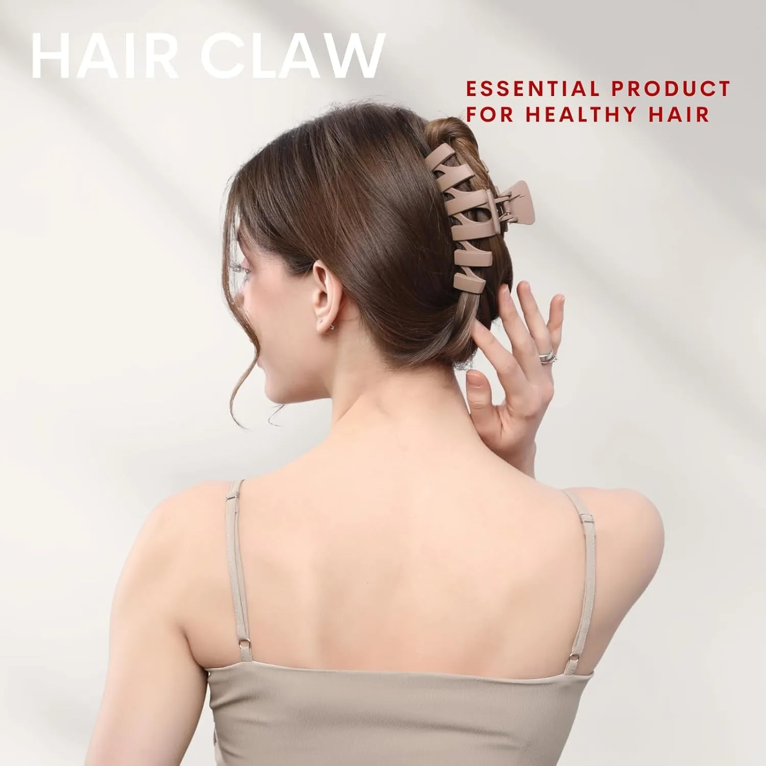 8 Pack Assortment Large Claw Clips Hair Clips for Women Thick Hair, Multi-Styles Matte Non-Slip Hair Clips,Strong Hold Jaw Clip Valentines Day Gifts Neutral and Black