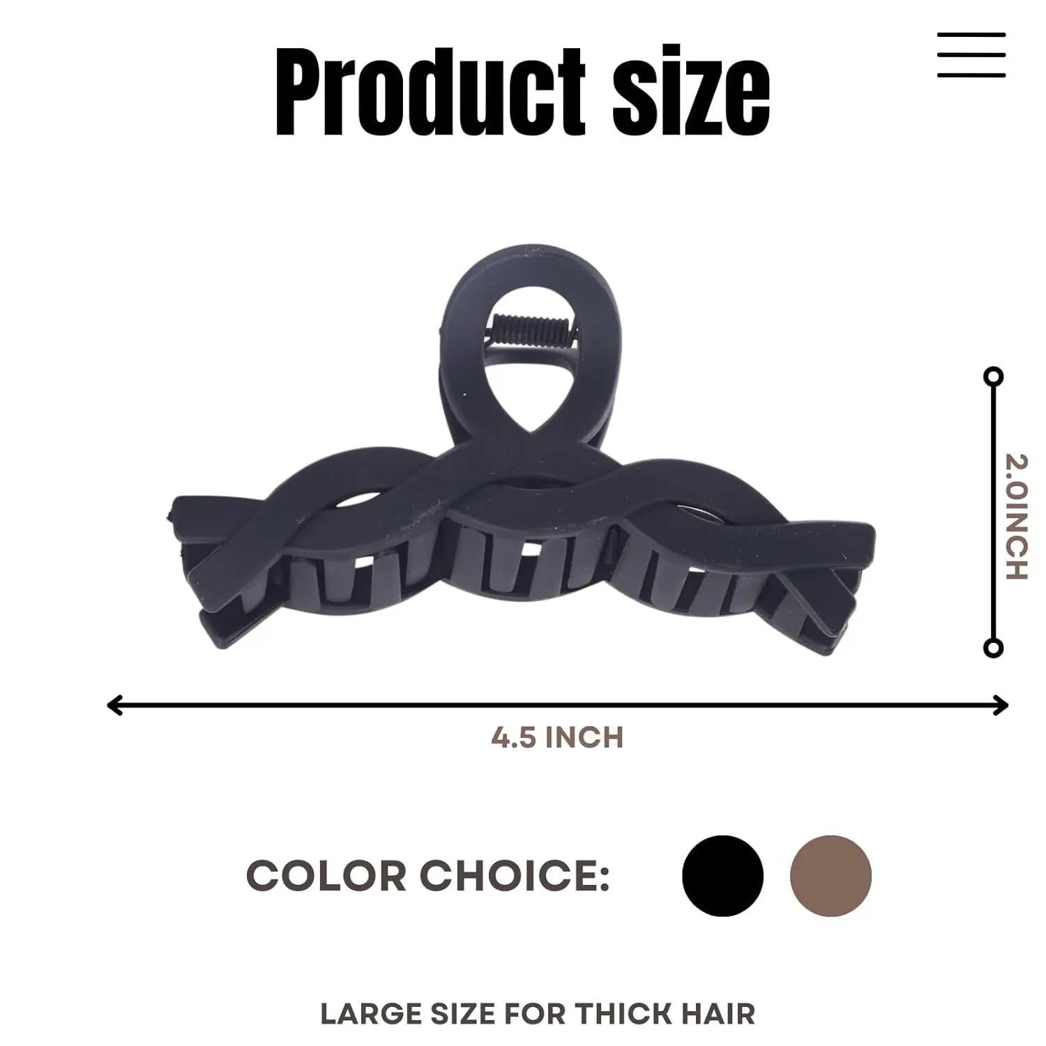 8 Pack Assortment Large Claw Clips Hair Clips for Women Thick Hair, Multi-Styles Matte Non-Slip Hair Clips,Strong Hold Jaw Clip Valentines Day Gifts Neutral and Black