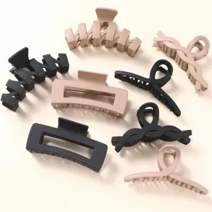 8 Pack Assortment Large Claw Clips Hair Clips for Women Thick Hair, Multi-Styles Matte Non-Slip Hair Clips,Strong Hold Jaw Clip Valentines Day Gifts Neutral and Black