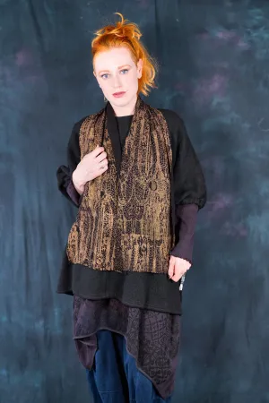 8001 Thermal Scarf Black-Tarnish Gold-P