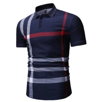 92% Cotton camisa Mn Polo Shirt 2015 Casual Striped Slim short sleeves ASIAN SIZE M-3XL