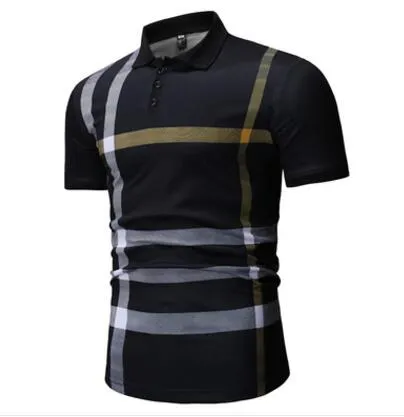 92% Cotton camisa Mn Polo Shirt 2015 Casual Striped Slim short sleeves ASIAN SIZE M-3XL