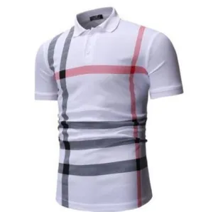 92% Cotton camisa Mn Polo Shirt 2015 Casual Striped Slim short sleeves ASIAN SIZE M-3XL
