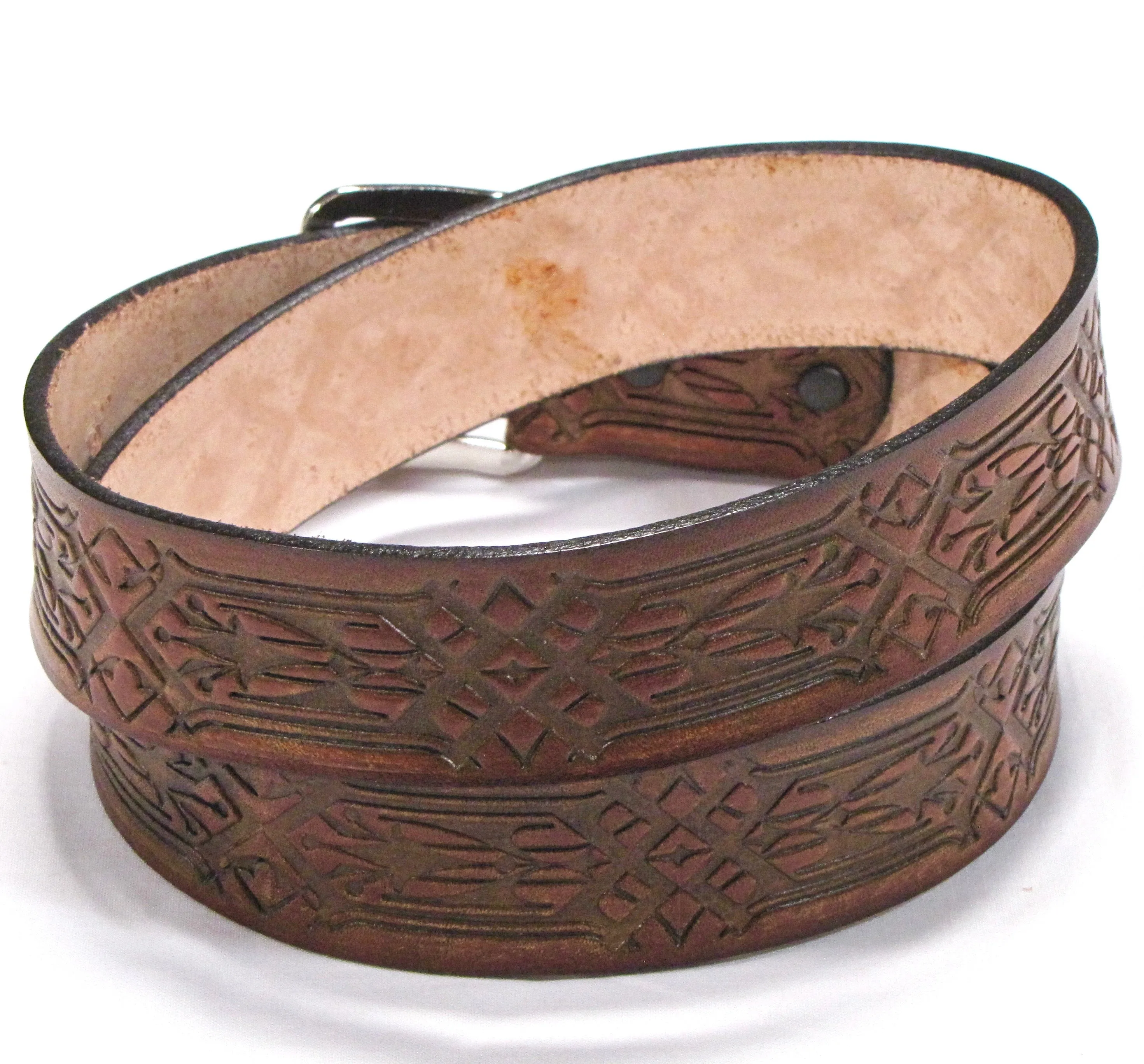 A131   1 1/2" Antique Finish Belt- Diamante Chain