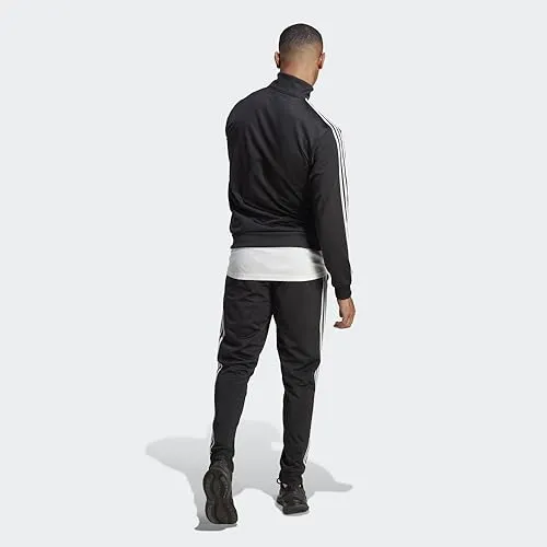 adidas Men's Sportswear Basic 3-stripes Tricot Track Suit, Black, Medium