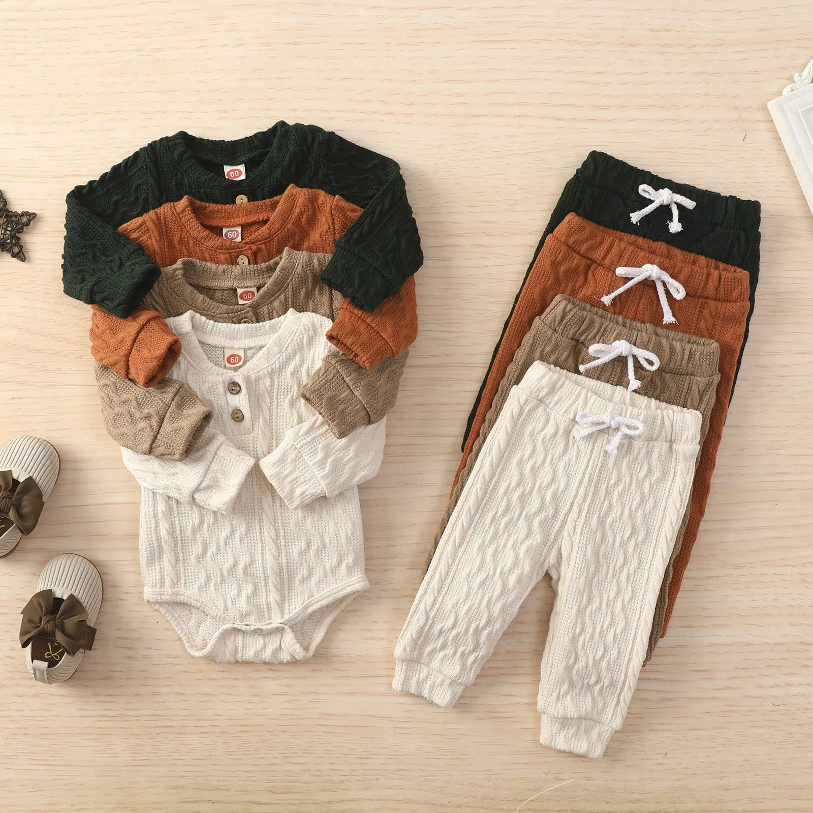 Adorable Baby Girl 2 PC Knit Romper