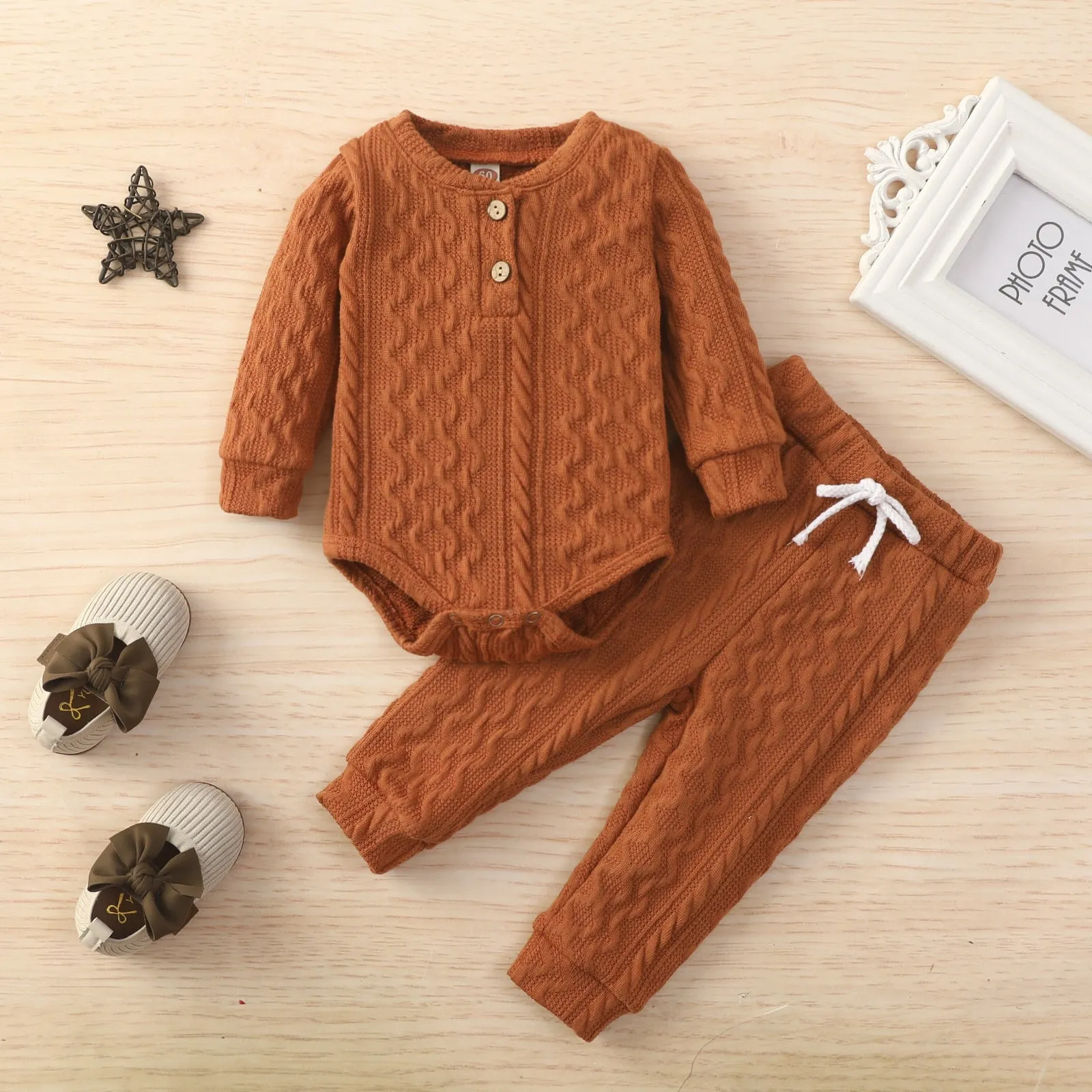 Adorable Baby Girl 2 PC Knit Romper