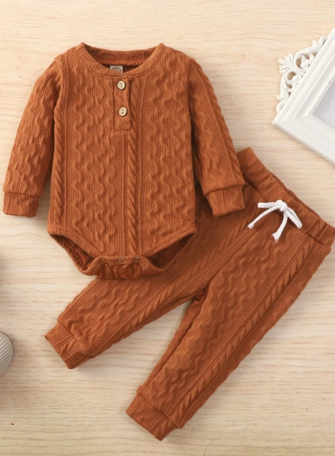 Adorable Baby Girl 2 PC Knit Romper