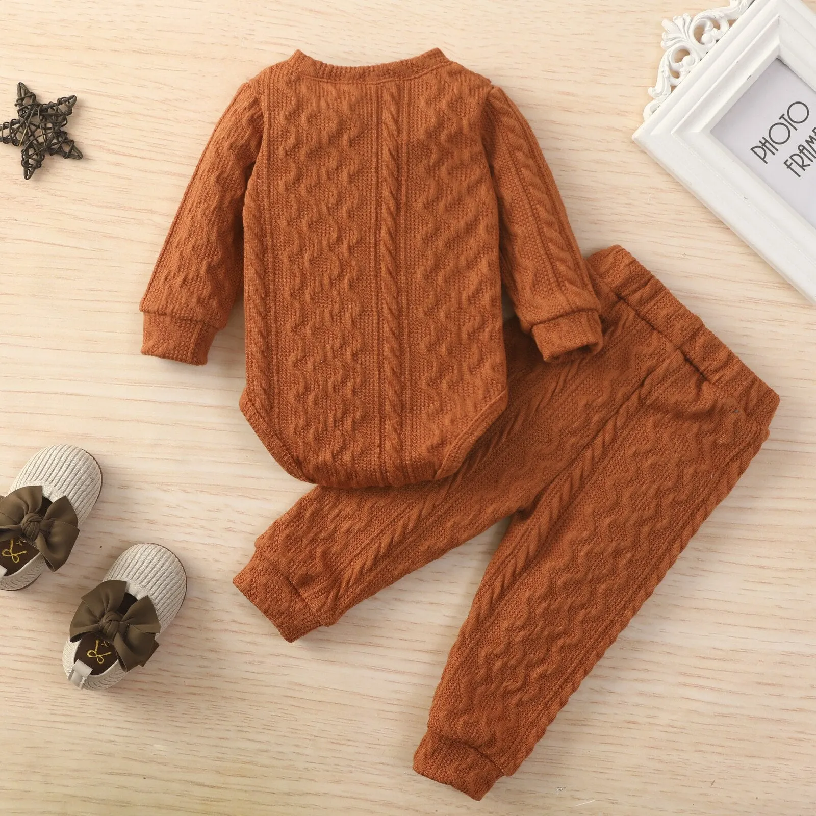 Adorable Baby Girl 2 PC Knit Romper