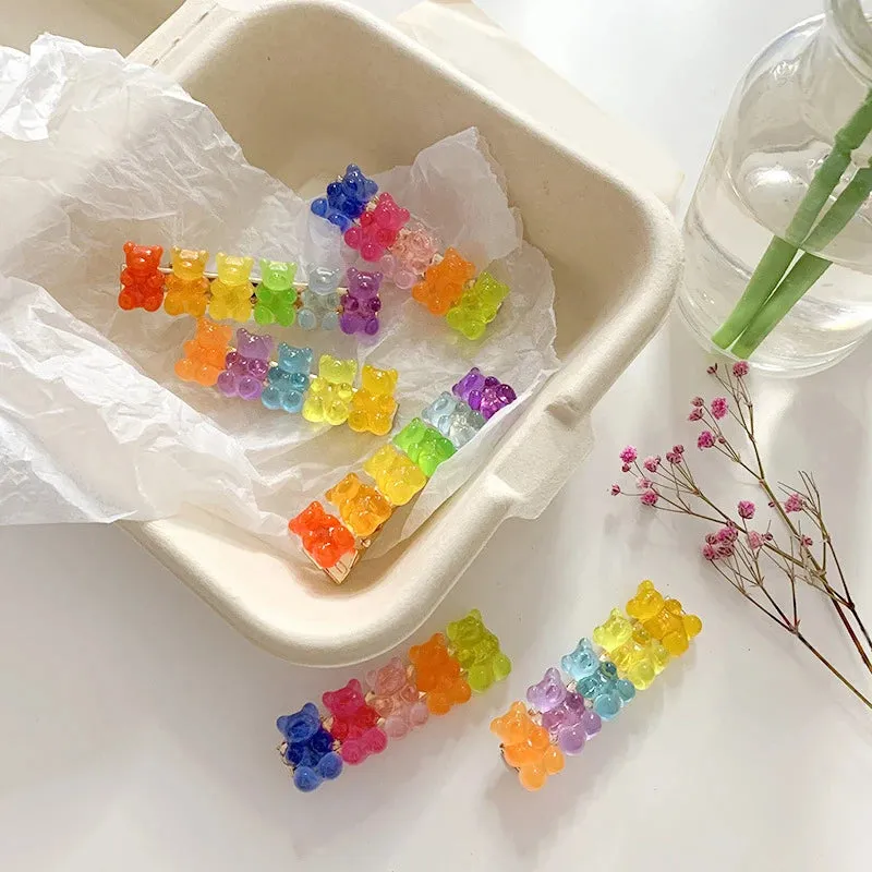 Adorable Candy Bear Hair Clips 🐻✨ Sweet & Colorful Hairpins for Girls & Women! 🌈🎀