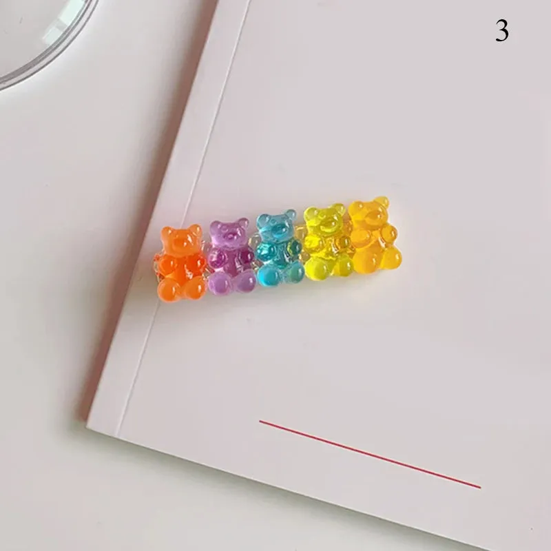 Adorable Candy Bear Hair Clips 🐻✨ Sweet & Colorful Hairpins for Girls & Women! 🌈🎀